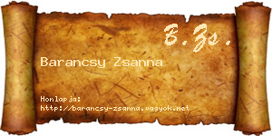Barancsy Zsanna névjegykártya